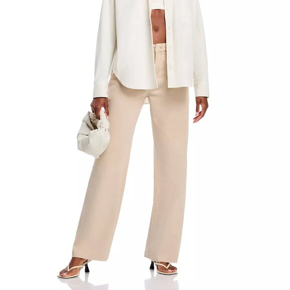 179$ Good American Good Ease Wide Leg Relaxed Jeans Size US 12/UK 16 Beige - Picture 5 of 5